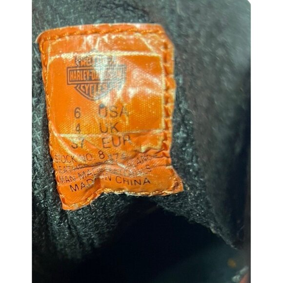 Harley Davidson Vintage Womens Flame Motorcycle Ankle Boots Black/Red sz 6 - Picture 9 of 9